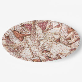 Prato De Papel Pedra áspera em marrom claro cremoso