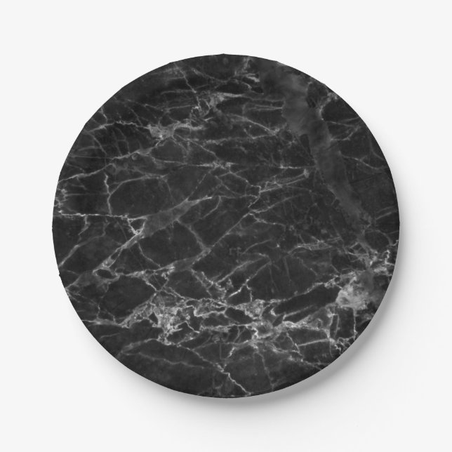 Prato De Papel Pedra Marble Preta (Frente)