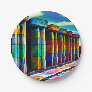 Prato De Papel Pedras Psicodélicas