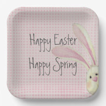 Peeking Easter Bunny Em Gingham
