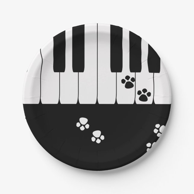 Prato De Papel Pegadas de gato (Frente)