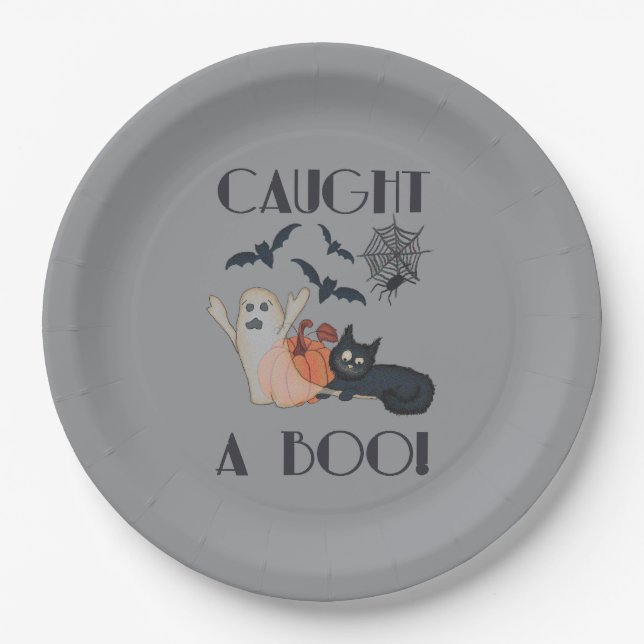 Prato De Papel Peguei um Boo! (Frente)