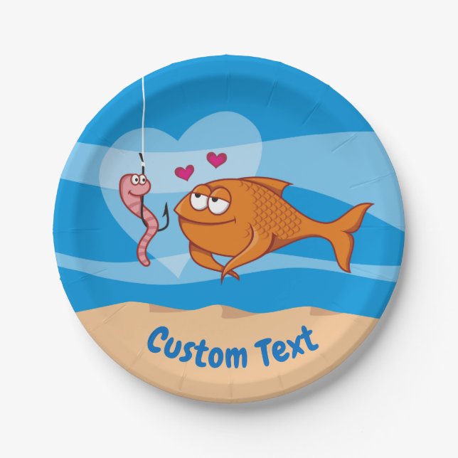 Prato De Papel Peixe e Isca em Papel Plata (Frente)