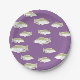 Prato De Papel Peixe em roxo