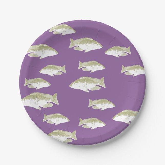 Prato De Papel Peixe em roxo (Frente)
