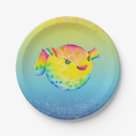 Prato De Papel Peixes do soprador