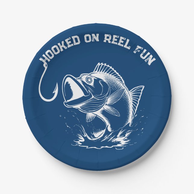 Prato De Papel Peixes viciados em diversão de Reel (Frente)