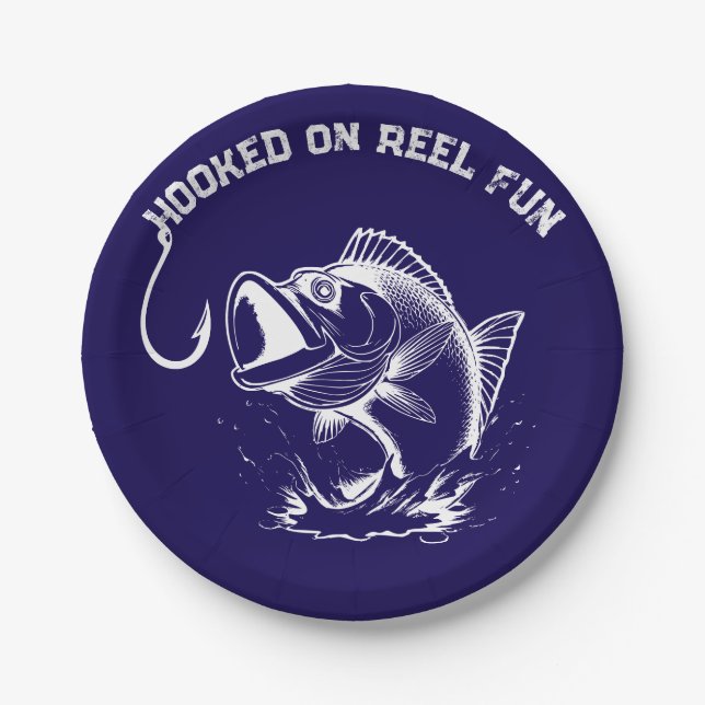 Prato De Papel Peixes viciados em diversão de Reel (Frente)