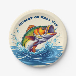 Prato De Papel Peixes viciados em diversão de Reel