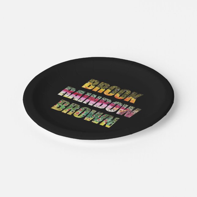 Prato De Papel Pele de Trutas do Brook, Arco-Íris, Marrom (Inclinado)