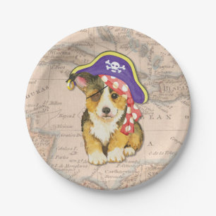 Prato De Papel Pembroke Welsh Corgi Pirate