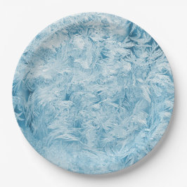 Prato De Papel penas abstrato azuis e flocos de neve