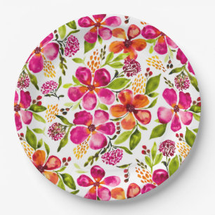 Prato De Papel Penelope Aquarela Designer Floral