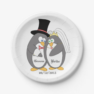 Prato De Papel Penguin Love