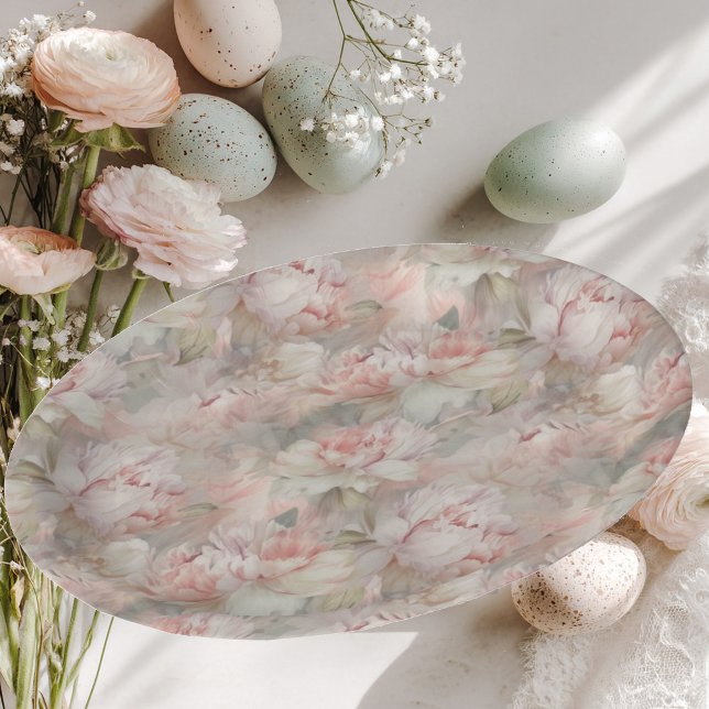 Prato De Papel peônia exuberante em um fundo suave (Criador carregado)