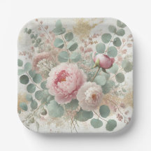 Peony Drama Paper & Party Plates