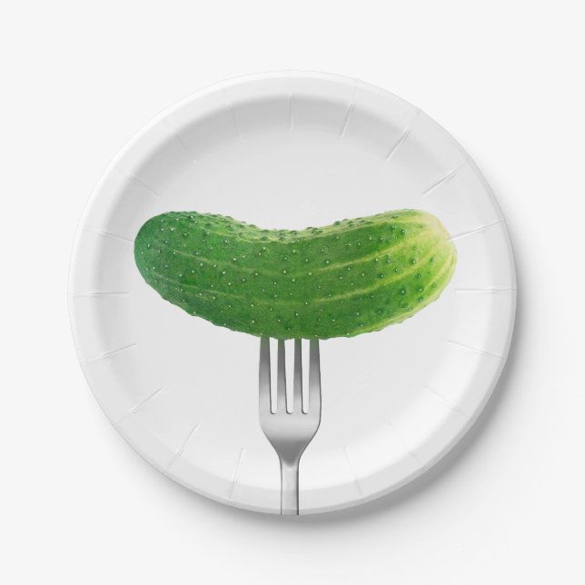 Prato De Papel Pepino em um garfo (Frente)
