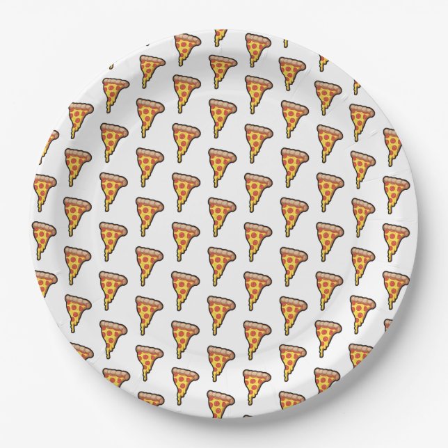 Prato De Papel Pepperoni Pizza Party Slice W (Frente)