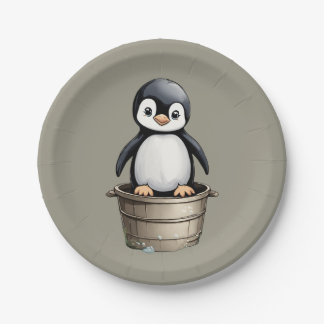Prato De Papel Peppy Penguin