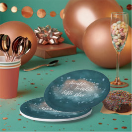 Prato De Papel Pequena Estrela Brilhante | Teal Green e Taupe Bro