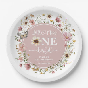 Prato De Papel Pequena Senhorita ONE Maravilhosa Blush Wildflower