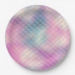 Prato De Papel Pequena Sereia Dourada de Aqua Rosa