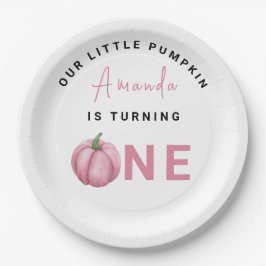 Prato De Papel Pequeno Abóbora Primeiro Festa de Aniversário