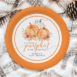 Prato De Papel Pequeno Abobrinha a Caminho Floral de Outono Chás 