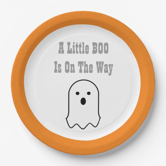Prato De Papel Pequeno BOLO No Caminho Do Fantasma De Halloween (Frente)