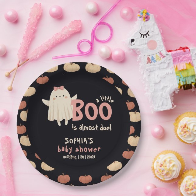 Prato De Papel Pequeno Boo é Chá de fraldas de Dia das Bruxas (Festa)