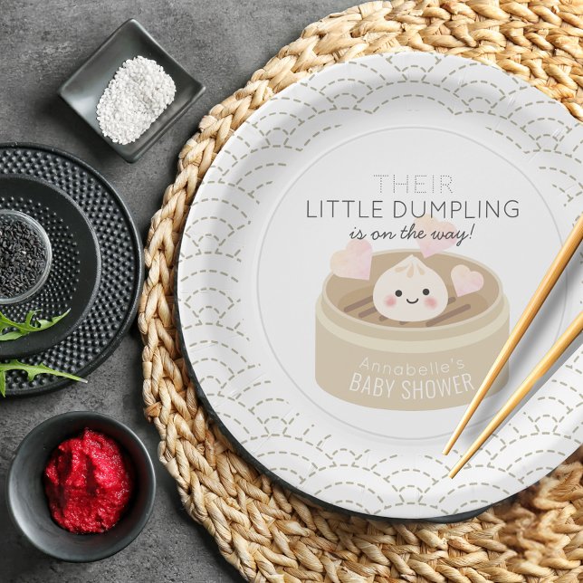 Prato De Papel Pequeno Chá de fraldas Branco de Dumpling (Criador carregado)