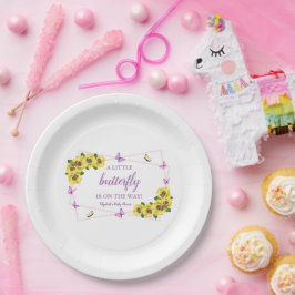 Prato De Papel Pequeno Chá de fraldas de borboleta