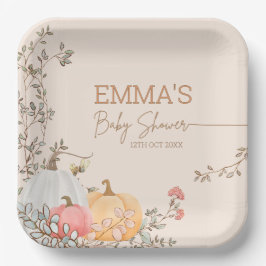 Prato De Papel Pequeno Chá de fraldas de outono de Abóbora