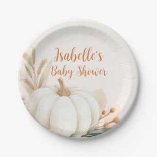 Prato De Papel Pequeno Chá de fraldas Pumpkin Queda Mesa Decência