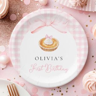 Prato De Papel Pequeno Cutie Pie Coquette Primeiro Aniversário
