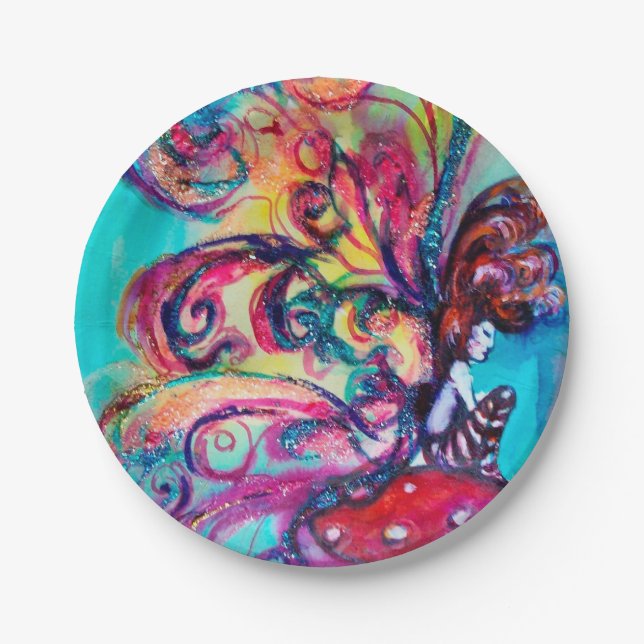 PRATO DE PAPEL PEQUENO ELF DE COGUMELOS (Frente)