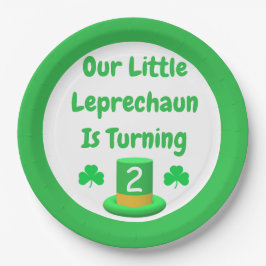 Prato De Papel Pequeno Leprechaun Birthday