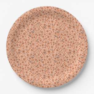 Prato De Papel Pequeno padrão rosa vermelho marrom creme fofo