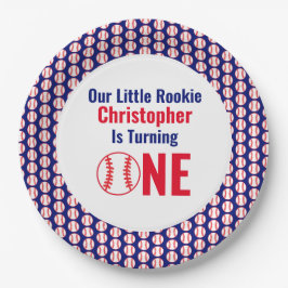 Prato De Papel Pequeno primeiro aniversario Rookie Baseball