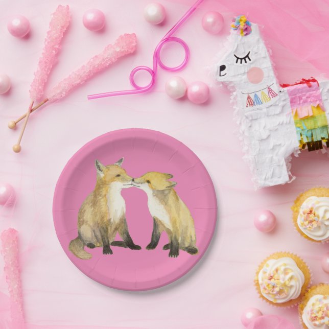 Prato De Papel Pequenos Vixens (Festa)