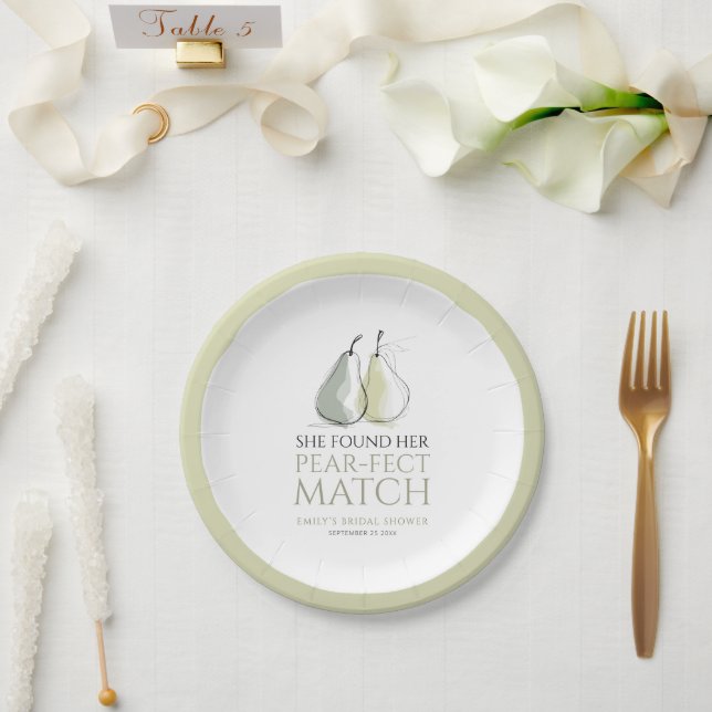 Prato De Papel Pêras Caprichosas Casamento Perfeito Chá de Noiva (Casamento)