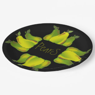 Prato De Papel Peras de pera Fruta Fruta Gráficos digitais Design