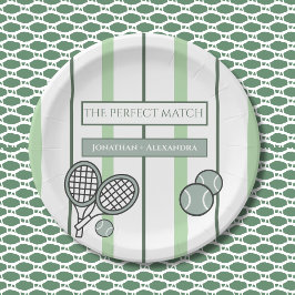 Prato De Papel Perfect Match Tennis Couples Bridal Shower