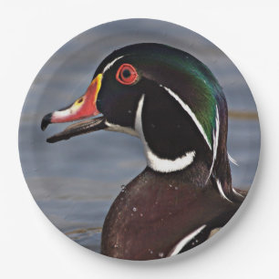 Prato De Papel Perfil do pato de madeira