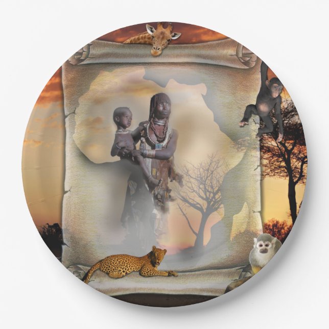 Prato De Papel Pergaminho africano (Frente)