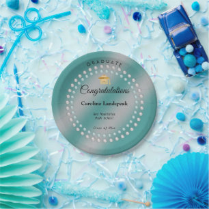 Prato De Papel Pérolas brancas e lacrimogêneas Festa de formatura