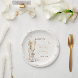 Prato De Papel Pérolas e Chá de panela Elegante Prosecco