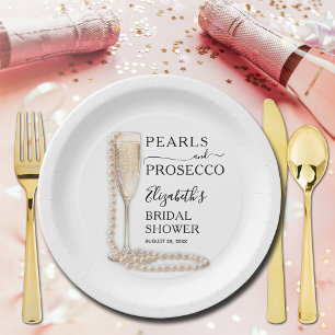 Prato De Papel Pérolas e Chá de panela Prosecco