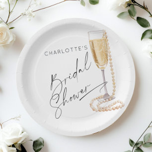 Prato De Papel Pérolas Minimalistas e Chá de panela Prosecco
