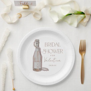 Prato De Papel Pérolas Personalizadas + Chá de panela Prosecco